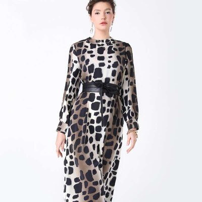 Spring an Summer New Acetic Aci Satin Long Sleeve ress Fashi