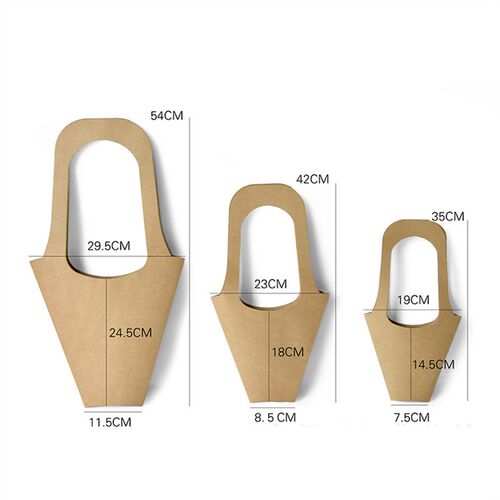 20pcs/pack Kraft Paper Flower Bags Handle Flowers Wrapping n