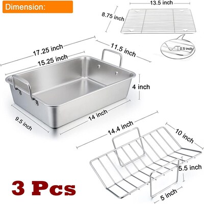 Roaster Roasting Pan Rack Turkey Large Lasagna Cooling Rack