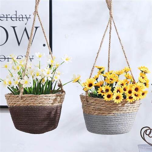 1pc Jute Rope Braided Indoor and Outdoor Flower Pot Stand Pl