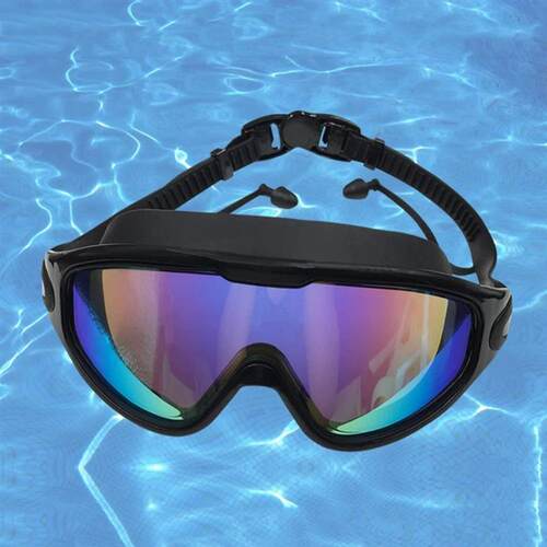 Adult electroplated large frame swimming goggles/anti-fog