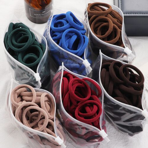 30/50pcs/Set Women 4cm Elastic Big Hair Bands Solid Brown He