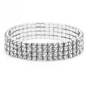 For Bracelet Ankle Chain Rhinestones Anklet Women Silver