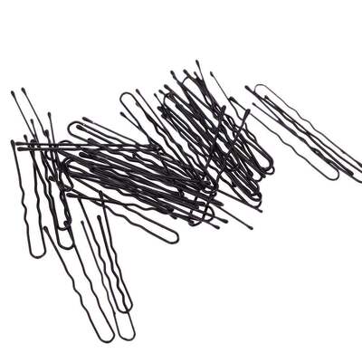 50pcs beauty hair pins thin u shape hair bobby pin black met