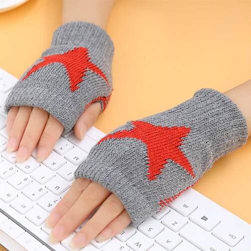 Winter Warm Gloves Women Keep Half Finger Fingerless Gloves