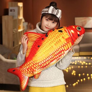80/100cm Fluffly Lifelike Carp Koi Clownfish Plush Toys Stuf