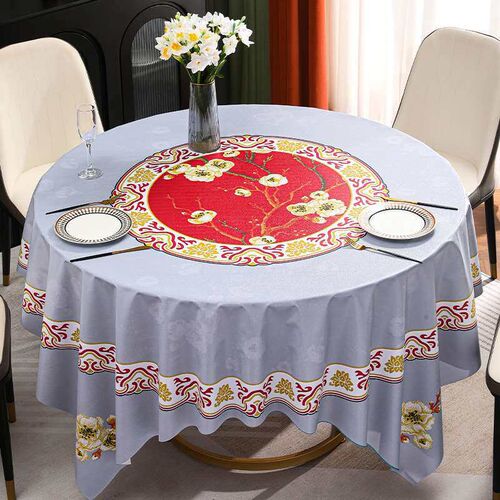 This knowledge 180cm Chinese red plum large round tablecloth
