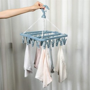 32 clip foldable clothes rack for drying clothes折叠晾衣架