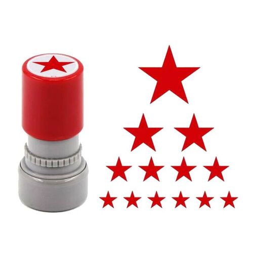 1PC School Teachers Family Use Red Five-pointed Star Stamp E