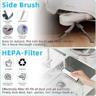 40PCS Brush Filter Mop Cloth And Dust Bag Set For Roborock