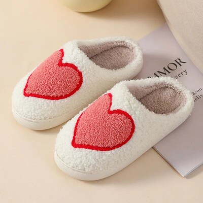 Warm Winter House Slippers Short Plush for Girl Women Cute F