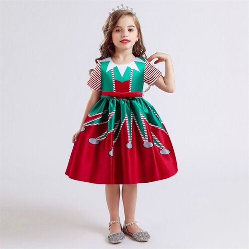 clothes kids girl for Christmas Girls Santa Baby Party dress
