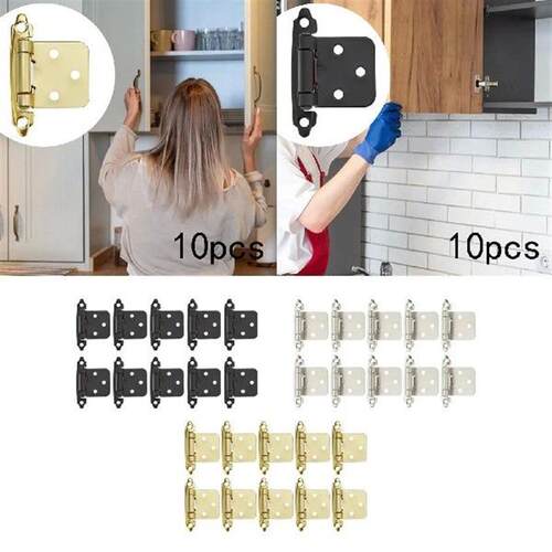 10 Pieces Cabinet Door Hinges Cold Rolled Steel Furniture
