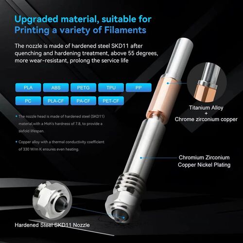 New Hotend For Bambu Lab P1P X1C P1S X1 X1E V4.0 Upgrade Hot