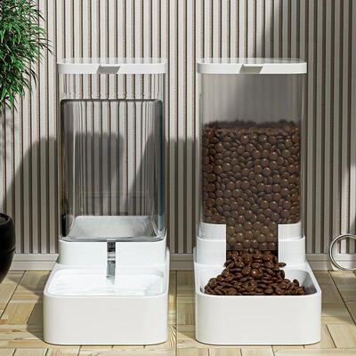 Dog Feeder Cat Automatic Feeding Water Bowl Transparent Pet