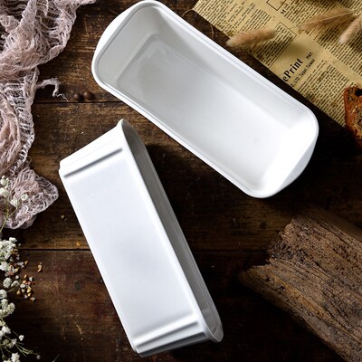 White ceramic baking cup European bread baking bowl