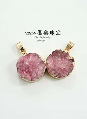 Natural Stone Sprout Cluster Pendant Rough Stone Gilt Crysta