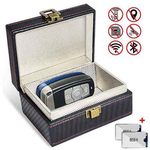 Rfid Carbon Fiber Signal Blocking Box Mobile Car Key Shield