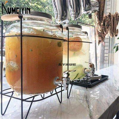 Glass enzyme cask mason jar sealed with faucet bubble bottle