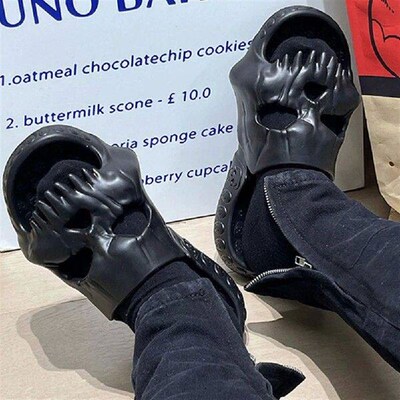 Skull Design Slippers For Men 2023 Summer Outdoor Non-slip