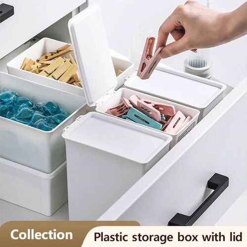 Washing powder storage box, storage box size with lid, class