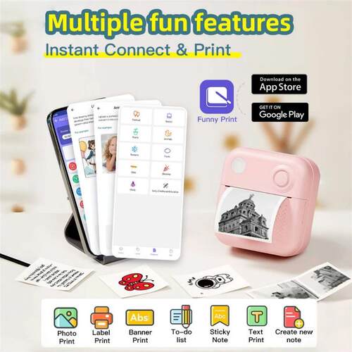 Dolewa D3 Portable Printer Thermal Paper Stickers Paper Mini