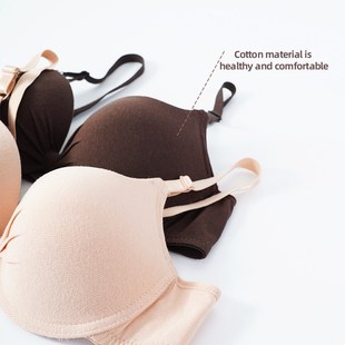 Cotton Gathered Bra for Women Sexy Deep V Brassiere Push Up