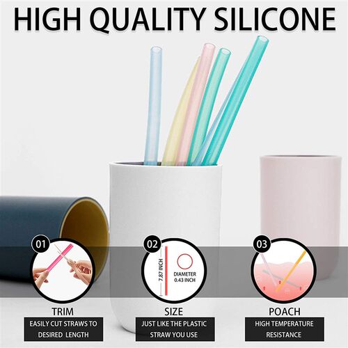 Resuable Silicone Drinking Straws for 20oz and 30oz Tumbler