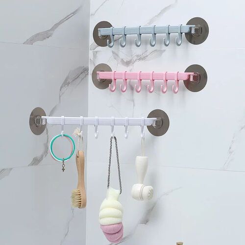 Blue/White/Pink Suction Cup Type Hook 6蓝/白/粉吸盘式挂钩6
