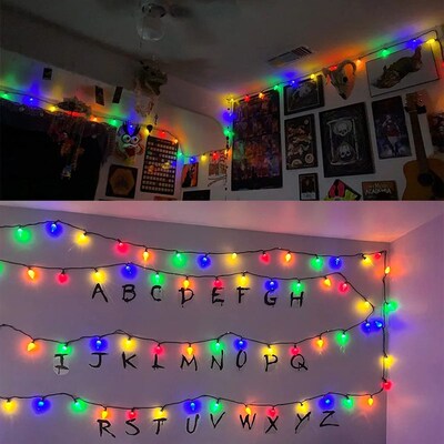 Battery C7 Bulbs Christmas String Lights Remote Control LED