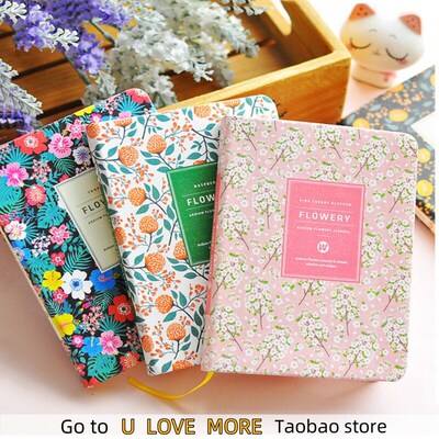 New Arrival Cute PU Leather Floral Flower Schedule Book Diar