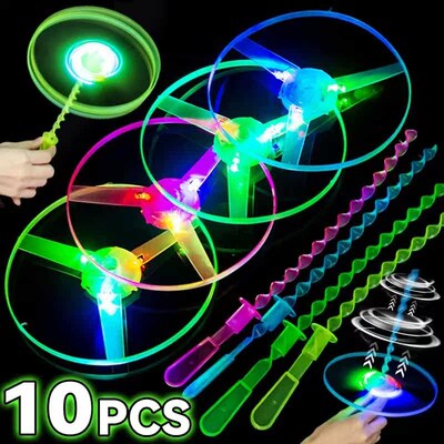 LED Luminous Bamboo Dragonfly Flying Saucers with Light Outd