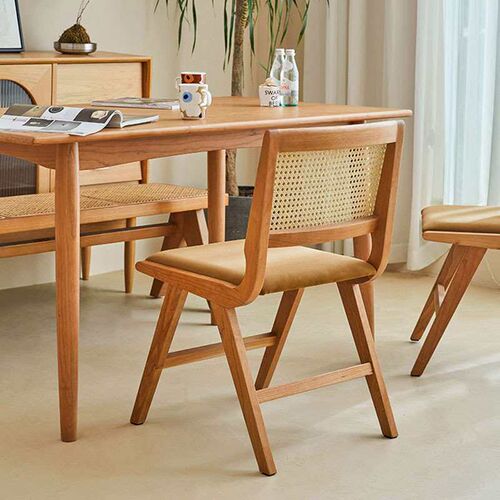 Cherry Wood Dining Chair Simple Modern Home Ins Makeup Chair