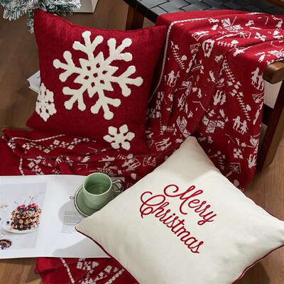 New Christmas embroidered pillow cushion cover 45x45cm