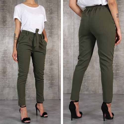 BornToGirl Casual Slim Chiffon Thin Pants For Women High Wai