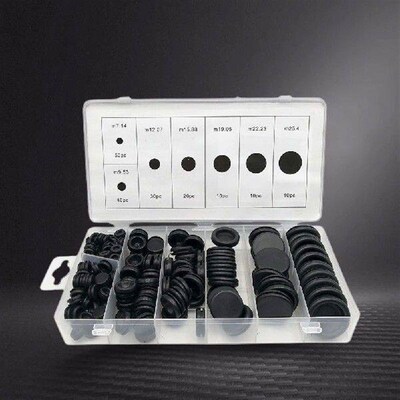 170pcs Round Plug Hole Grommet Set Rubber Gaskets Seal