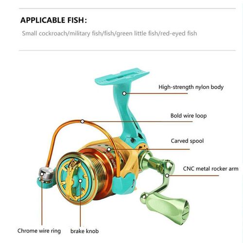 1000-2000  spinning reel Aluminium Spool 5.2:1 Metal Spinnin