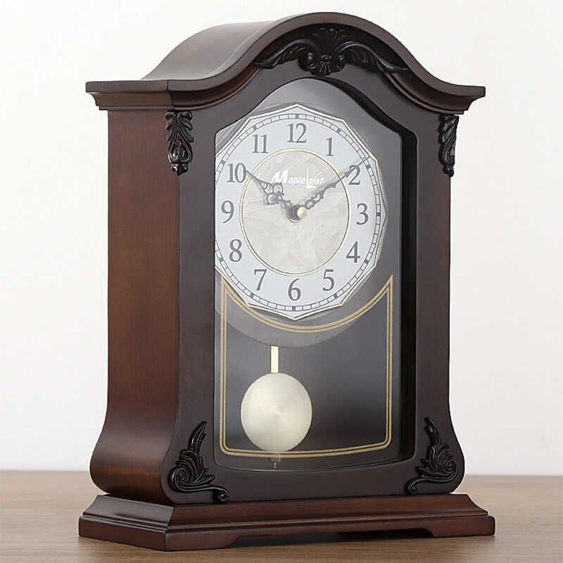 枫叶报时款实木客厅装饰高档座钟卧室摆件时钟玄关摆钟静音石英钟,家居饰品,座钟,淘宝优惠券,粉丝福利购,淘宝优惠卷