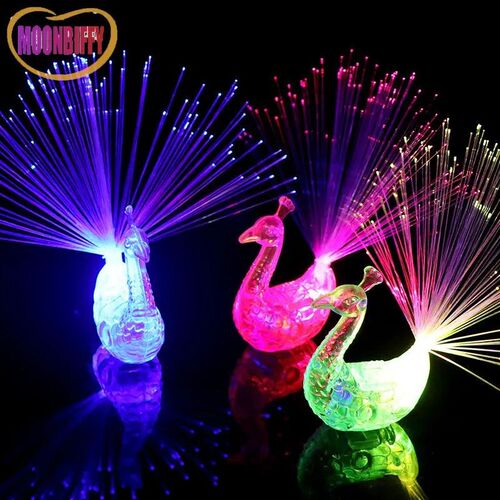 1PCS Luminous Peacock Decoration Open Light Toys Flash LED L