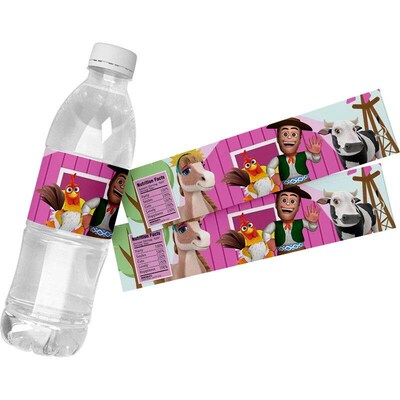 6pcs Ranch Zoo Party Cow La Granja Bottle Wrapper ers Birthd