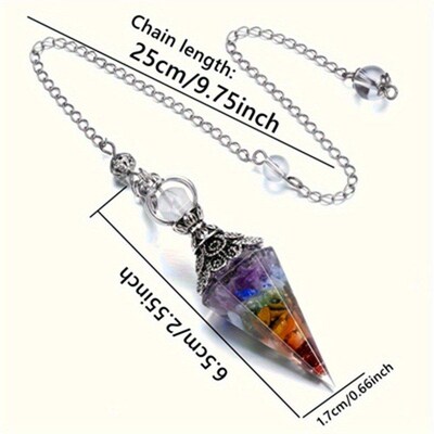 7 Chakra Pendulum for Dowsing Divination Healing Crystals Na