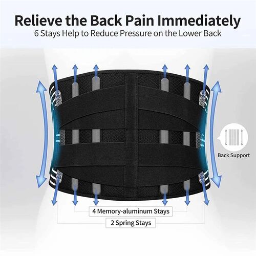 Elstiac Lumbar Back Belt Waist Support Trainer Lumbar Pad wi