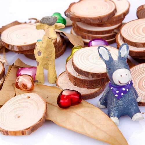 10pcs Christmas Wood Slices DIY Craft Decorations Wooden Dis