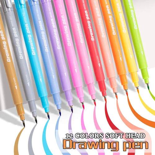 Arts Sign Brush Pen Marker Felt Tip Water Based Ink Color Pe