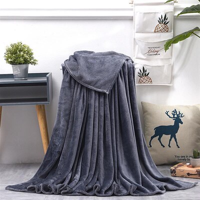 Warm Coral Fleece Blanket Winter Sheet Bedspread Sofa Throw