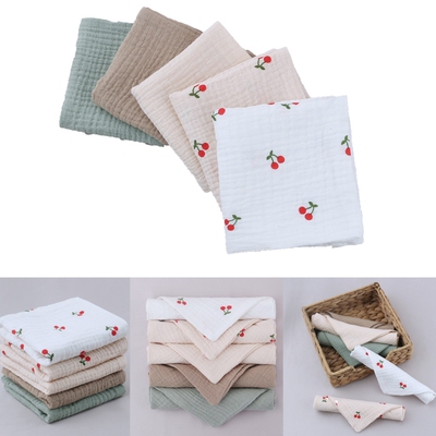 5 Pcs Towel Baby Face cloth Baby Bath Towel Handkerchief Cot