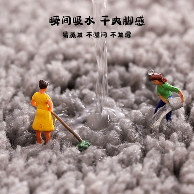 Flocked living room carpet bathroom anti-skid mat kitchen ma