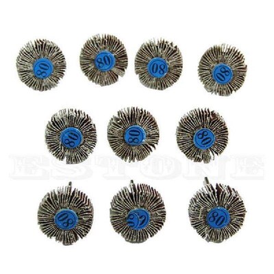 10pcs/set 80 Grit .17mm ank Flap Wheels Sanding Discs