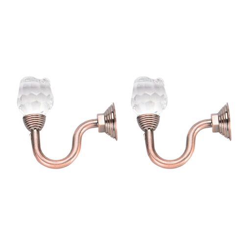 2pcs European Style Curtain Hooks Metal Crystal Glass Curtai