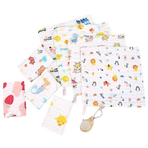 Cotton High Density Small Square Towel 6-Layer Folded Handke